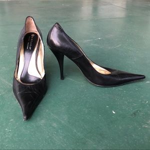 Black Italian Stiletto Heels with Pointed Toe